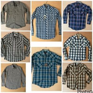 Mens medium pearl snap shirt bundle of 8 some nwt Collection